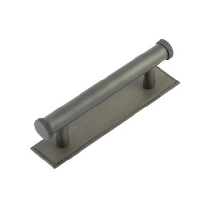 Hoxton Wenlock Cabinet Handles 96mm Ctrs Stepped Backplate Dark Bronze - By Frelan Hardware - HOX-150DB-6050DB