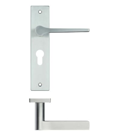 Zoo Hardware Draco Lever Euro Lock (47.5mm c/c) On Backplate - 190x42mm - Satin Chrome
