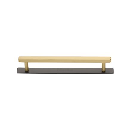 Heritage Brass Cabinet Pull Hexagonal Design with Plate 128mm CTC Matt Bronze/Satin Brass Finish