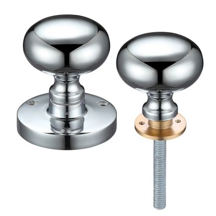 Zoo Hardware Zoo Mushroom Rim Knob 61.5mm Rose dia. 52mm dia knob - Chrome