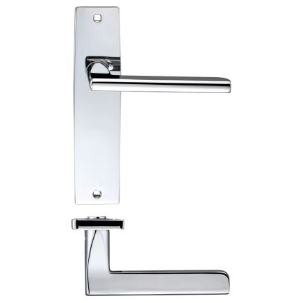 Zoo Hardware Venice lever on latch backplate - Polished Chrome