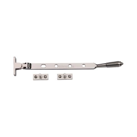 Heritage Brass Casement Window Stay Reeded Design 10" Polished Nickel Finish