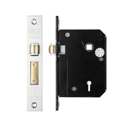 Zoo Hardware British Standard 5 Lever Roller Sashlock - 80mm - Chubb Retro Fit 3K74 - Satin Stainless