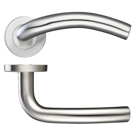 Zoo Hardware 19mm Arched Lever - Push On Rose - 52mm Rose - Grade 201 - Satin Stainless