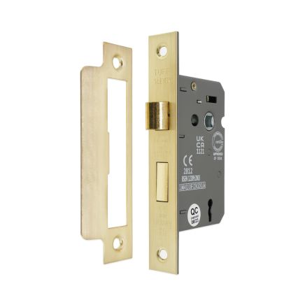 3" CE 3 Lever Mortice Sash Lock FD60 - Satin Brass