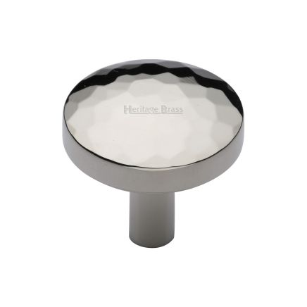 Heritage Brass Cabinet Knob Hammered Design 32mm Polished Nickel finish