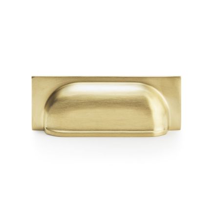 Alexander & Wilks - Quantock Cup Pull Handle - Satin Brass - Centers 96mm