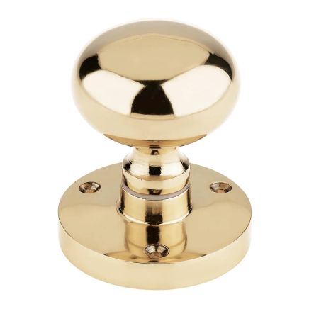 Zoo Hardware Zoo Mushroom Mortice Knob 61.5mm Rose dia. 52mm dia knob - Brass