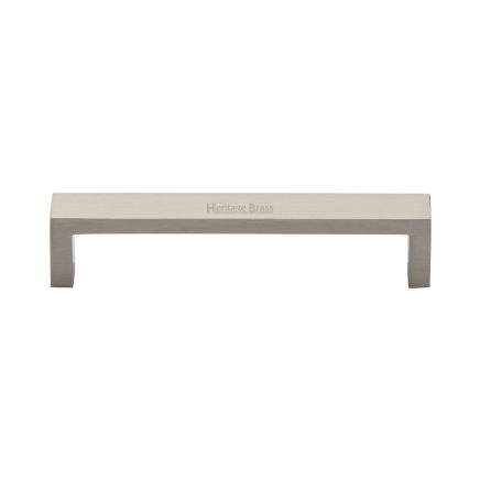 Heritage Brass Cabinet Pull Wide Metro Design 128mm CTC Satin Nickel Finish