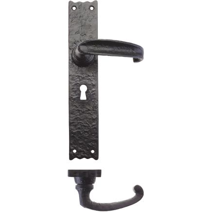 Zoo Hardware Traditional Lever on Lock Long Backplate - 10" - Black