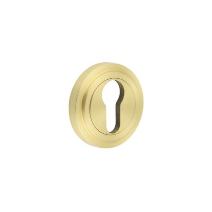 Burlington Euro Profile Escutcheons Stepped Rose Satin Brass - By Frelan Hardware - BUR-61SB-73SB