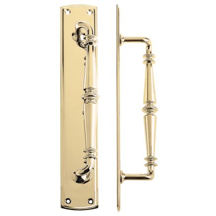 Zoo Hardware Pull Handle on Backplate - Polished Brass