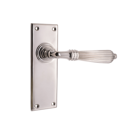Regency Lever on Backplate Latch Polished Nickel