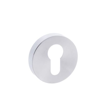 Forme Euro Escutcheons on Minimal Round Rose - Satin Chrome (Pair)