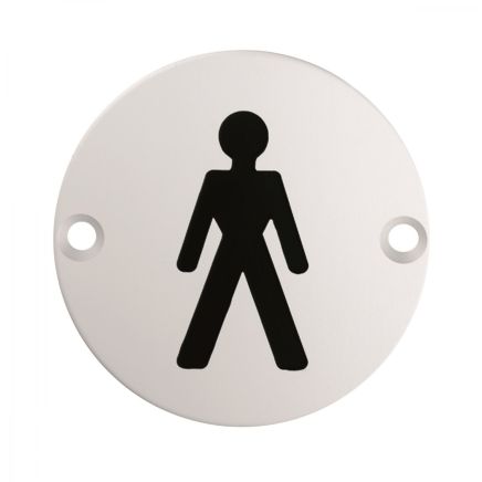 Signage Male Symbol - Satin Stainless Steel