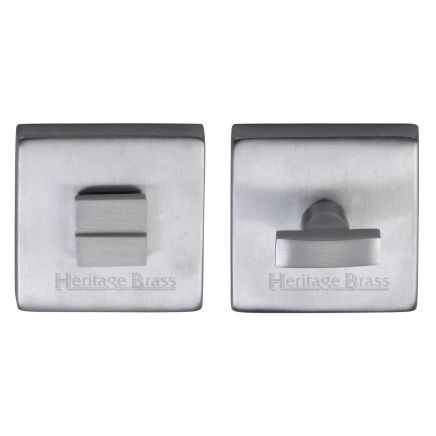 Heritage Brass Square Thumbturn & Emergency Release Satin Chrome Finish