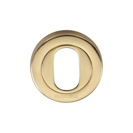 Heritage Brass Oval Profile Cylinder Escutcheon Polished Brass finish
