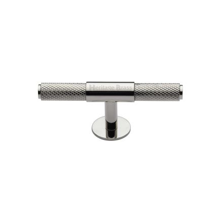 Heritage Brass Cabinet Knob Knurled Fountain Design 90mm Polished Nickel finish