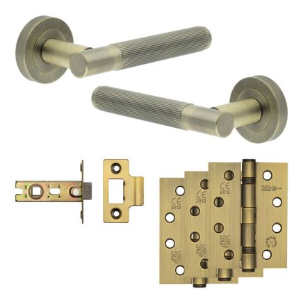 Complete Venice Door Handle Pack - Internal Doors - Antique Brass - By Frelan Hardware - JE-F1A-AB