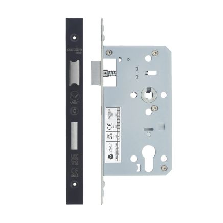 Zoo Hardware 2 Piece - DIN euro sashlock - 72mm c/c - backset 60mm - Black