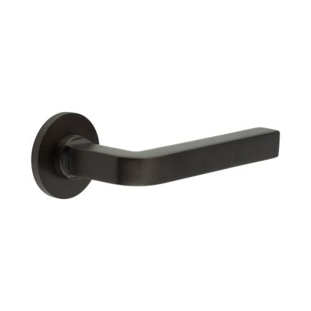CR-104 Dark Bronze Sprung Round Rose Door Handle - By Frelan Hardware - CR-104A1DB