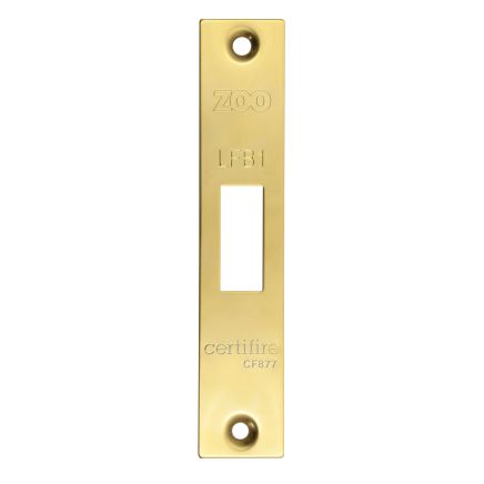 Zoo Hardware Square Forend, Strike and Escutcheon Pack t/s ZFB01 Fire Brigade Lock - Polished Brass