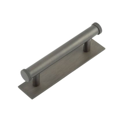 Hoxton Wenlock Cabinet Handles 96mm Ctrs Plain Backplate Dark Bronze - By Frelan Hardware - HOX-150DB-5050DB
