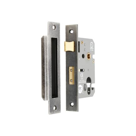 3" CE Euro Profile Mortice Sash Lock - Pewter
