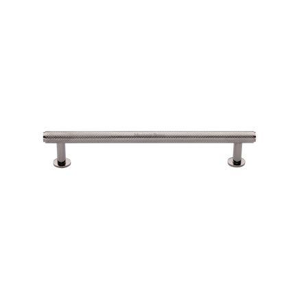 Heritage Brass Cabinet Pull Knurled Design with 16mm Rose 128mm CTC Polished Nickel finish