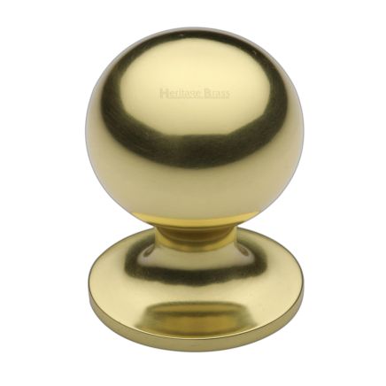 Heritage Brass Cabinet Knob Ball Design 38mm Polished Brass finish