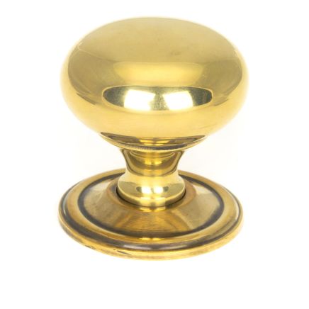 Aged Brass Mushroom Cabinet Knob 38mm