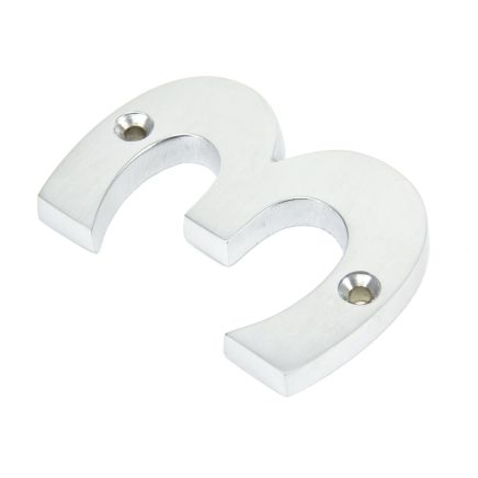 Satin Chrome Numeral 3