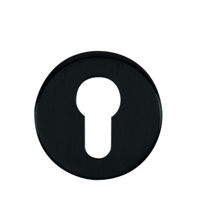 Tupai Rapido CurvaLine Euro Escutcheons on Round Rose - Pearl Black