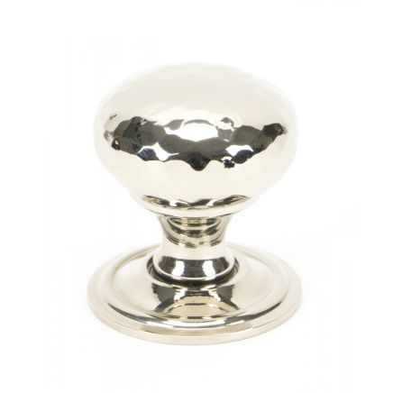 Polished Nickel Hammered Mushroom Cabinet Knob 32mm