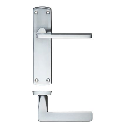 Zoo Hardware Leon lever on latch backplate - Satin Chrome