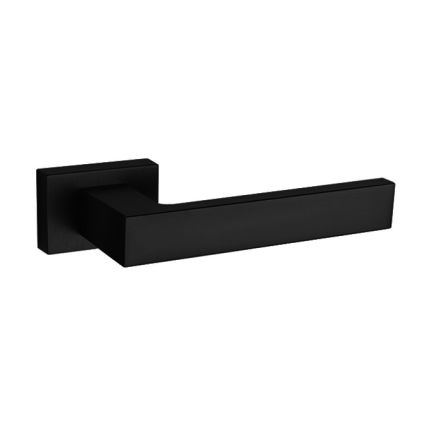 Tupai Rapido RetaLine Rillo Lever Door Handle on Long Rose - Pearl Black