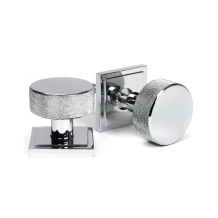 Polished Chrome Brompton Mortice/Rim Knob Set (Square)