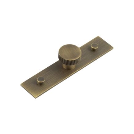 Thaxted Cupboard Knobs 30mm Plain Backplate Antique Brass - By Frelan Hardware - HOX-230AB-5090AB