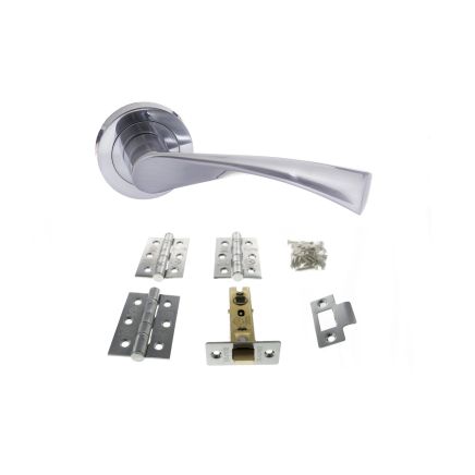 Atlantic Colorado Door Pack Bundle (3" Latch + 3"x2" Hingesx3) - Satin Chrome