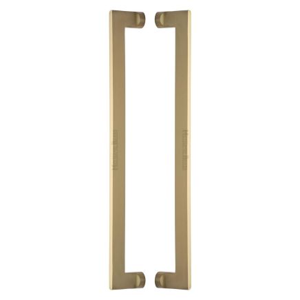 Heritage Brass Back to Back Door Pull Handle Apollo Design 460mm Satin Brass Finish