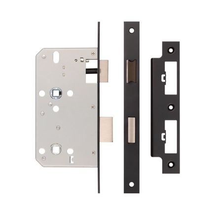 Jedo 78mm Din Bathroom Locks 60mm Backset Black - By Frelan Hardware - JL-DB60MB