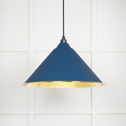 Hammered Brass Hockley Pendant in Upstream