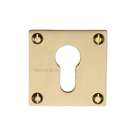 Heritage Brass Euro Profile Cylinder Escutcheon Satin Brass finish