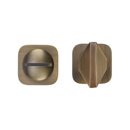 Zoo Hardware Turn and Release - Rosso Mini Squircle - Antique Brass