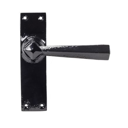 Black Straight Lever Latch Set