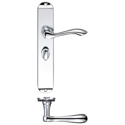 Zoo Hardware Arundel Lever Bathroom (57mm c/c) Furniture - Long Plate - Polished Chrome