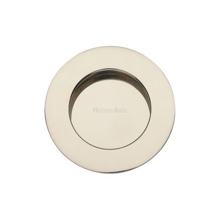 Round Flush Pull Polished Nickel finish