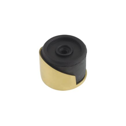 Zoo Hardware Round Floor Mounted Door Stop - Polished Brass