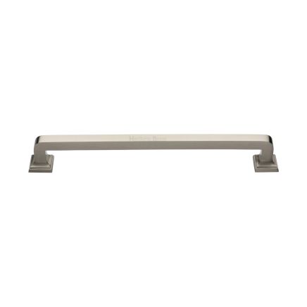 Heritage Brass Door Pull Handle Square Vintage Design 338mm&nbsp;Satin Nickel Finish
