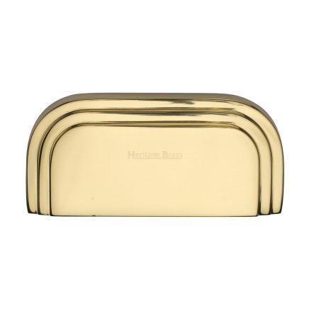 Heritage Brass Drawer Pull Bauhaus Design 76mm CTC Polished Brass Finish